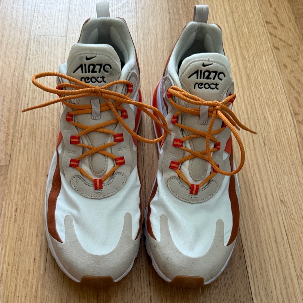 Nike Air 270 React custom color way. Beige/Cream/orange/brown Size 12.5
